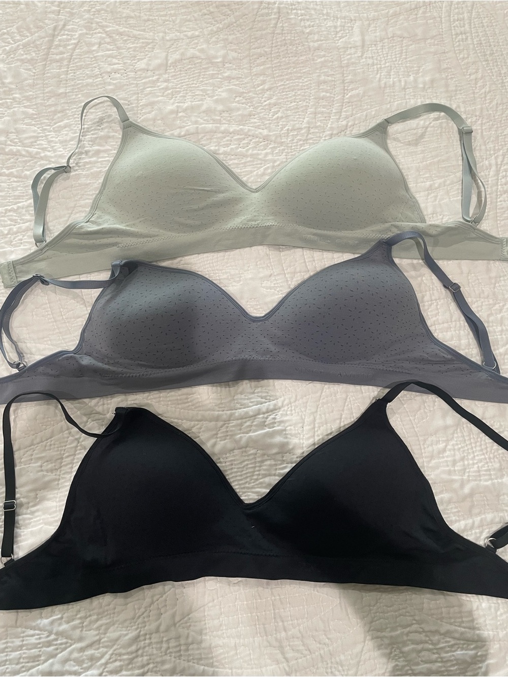 Vince Camuto Seamless Light Support Bralettes - Sage, Gray, Black